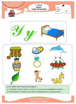 Çocuklar İçin Y Sesi Çalışma Sayfaları 